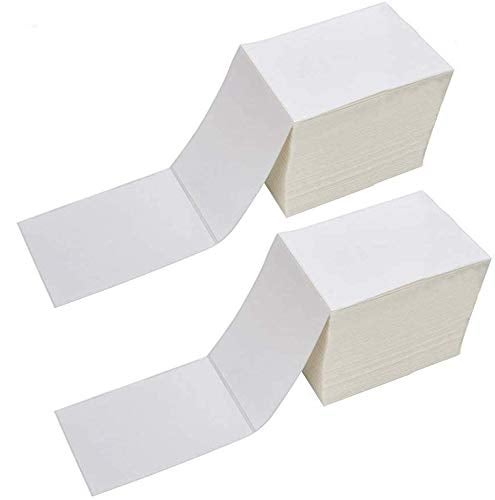 Immuson Fanfold 4 x 6 Direct Thermal Shipping Labels with Perforations, 2000 Labels, 1000 Labels/Stack, Permanent Adhesive, White Mailing Labels for Zebra Thermal Printer 2 Stacks - Image 1